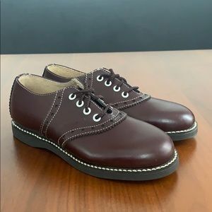 Willits cheerleader saddle shoe, burgundy, size 12